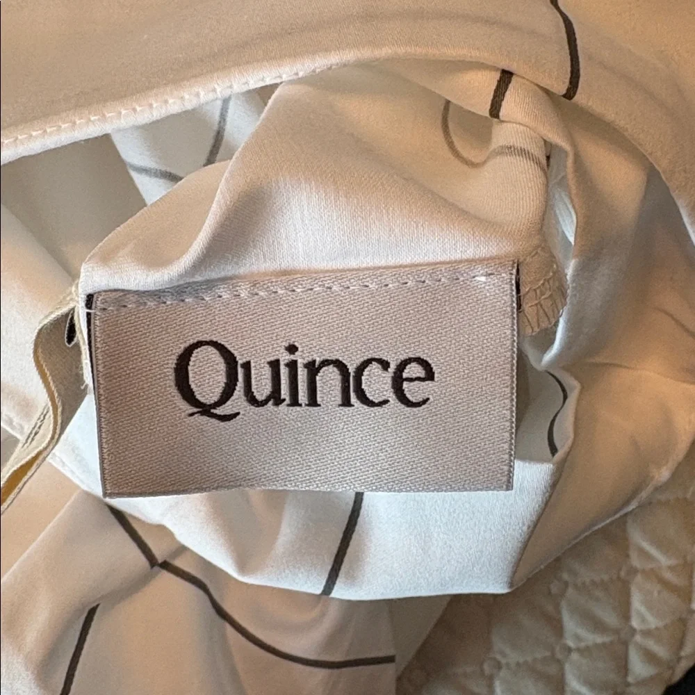 QUINCE Luxury Organic Sateen Duvet Cover Windowpane King Cal King